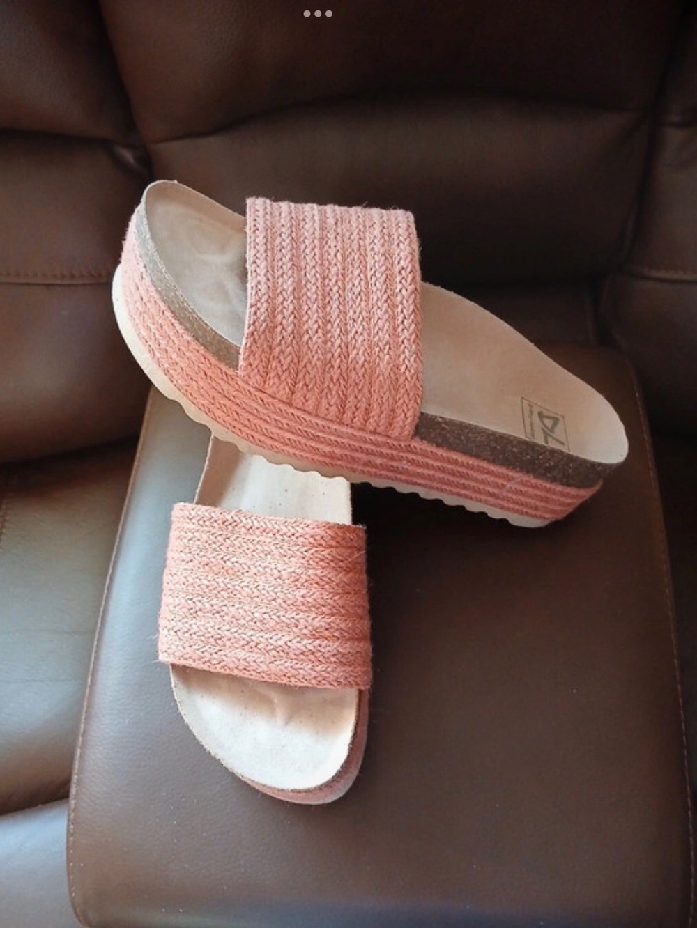 Women’s Coral Pink Woven Slide Mules